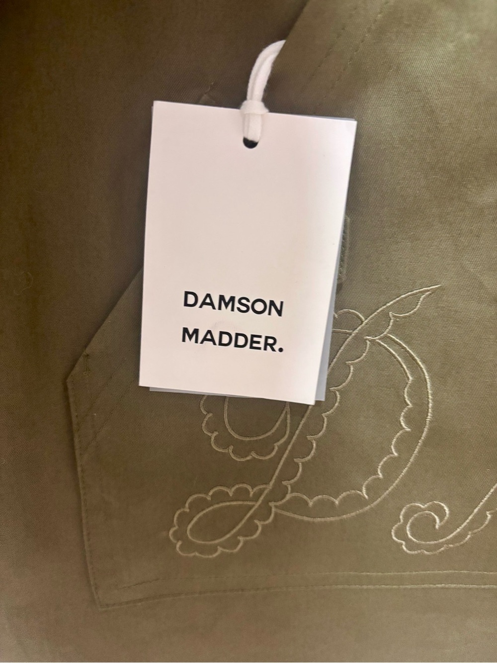 NWT Damson Madder Reversible Jerry Crop Trench Coat - Olive - Picture 10 of 11